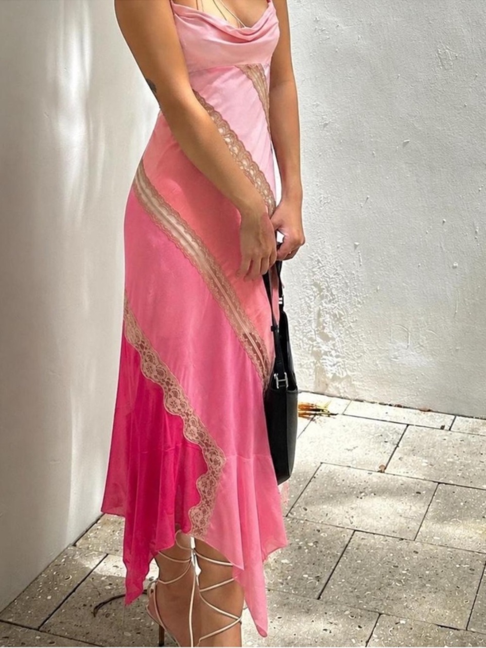 Vintage Victorias Secret Silk Gown Lace , pink, peach - Picture 4 of 5